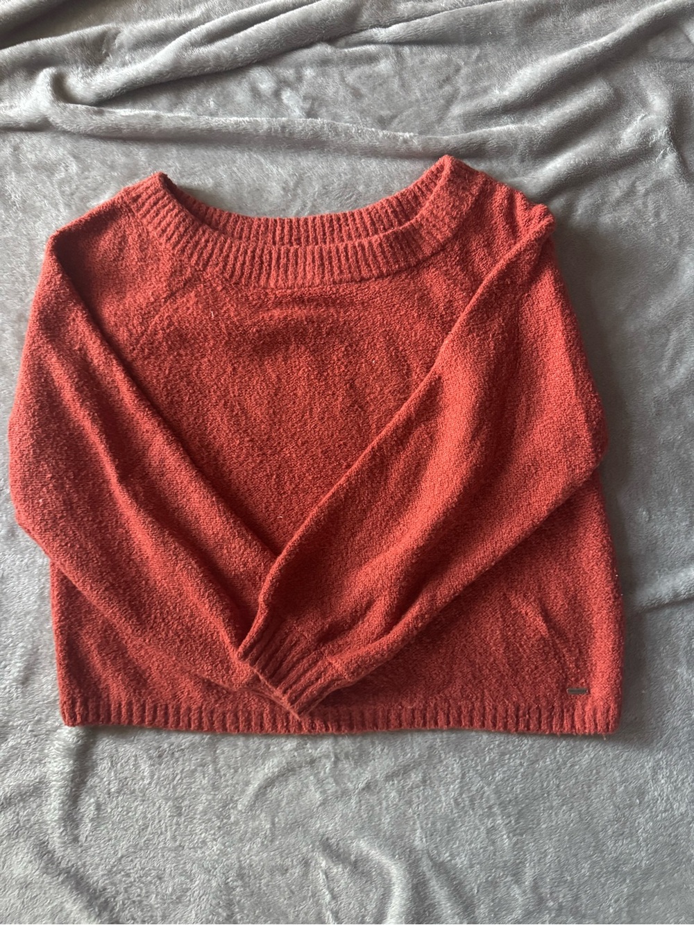 Hollister Soft Knit Scoop-Neck Sweater in Coral